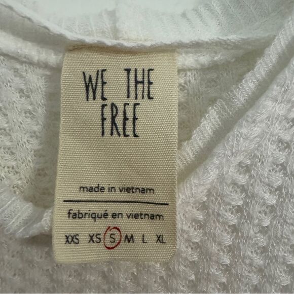 We the Free People Womens Small Catalina White Thermal Long Sleeve V-neck Top - Picture 9 of 10